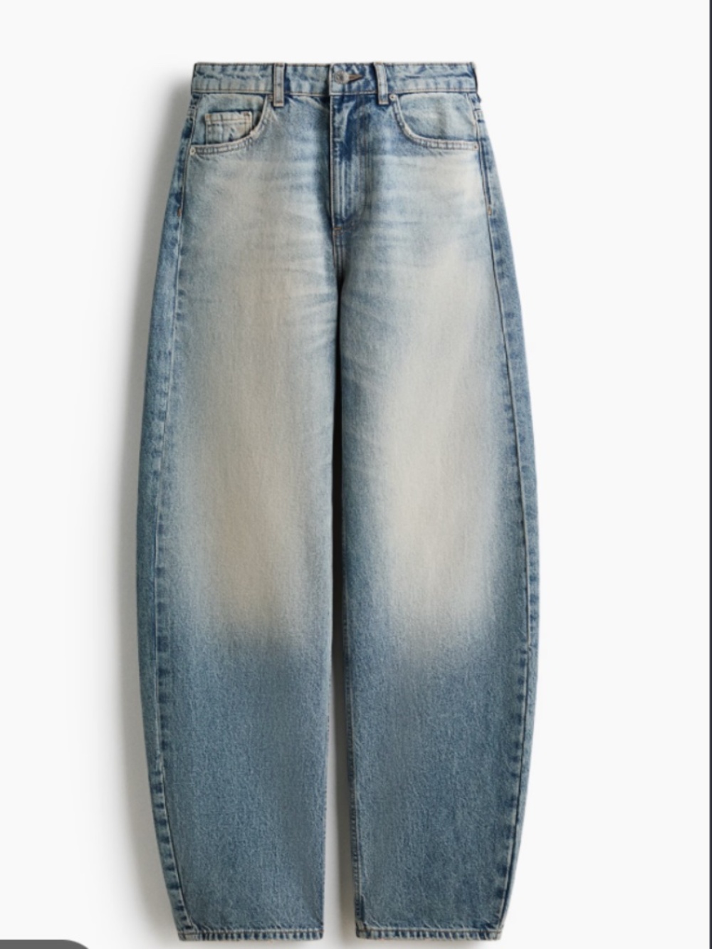 NWOT H&M BARREL JEANS- LIGHT ACID WASH